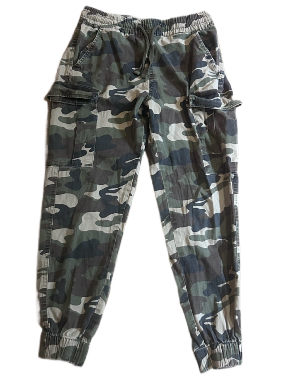 Cotton Camouflage Cargo Jogger Pants Straight legged cuffed y2k Camo army
